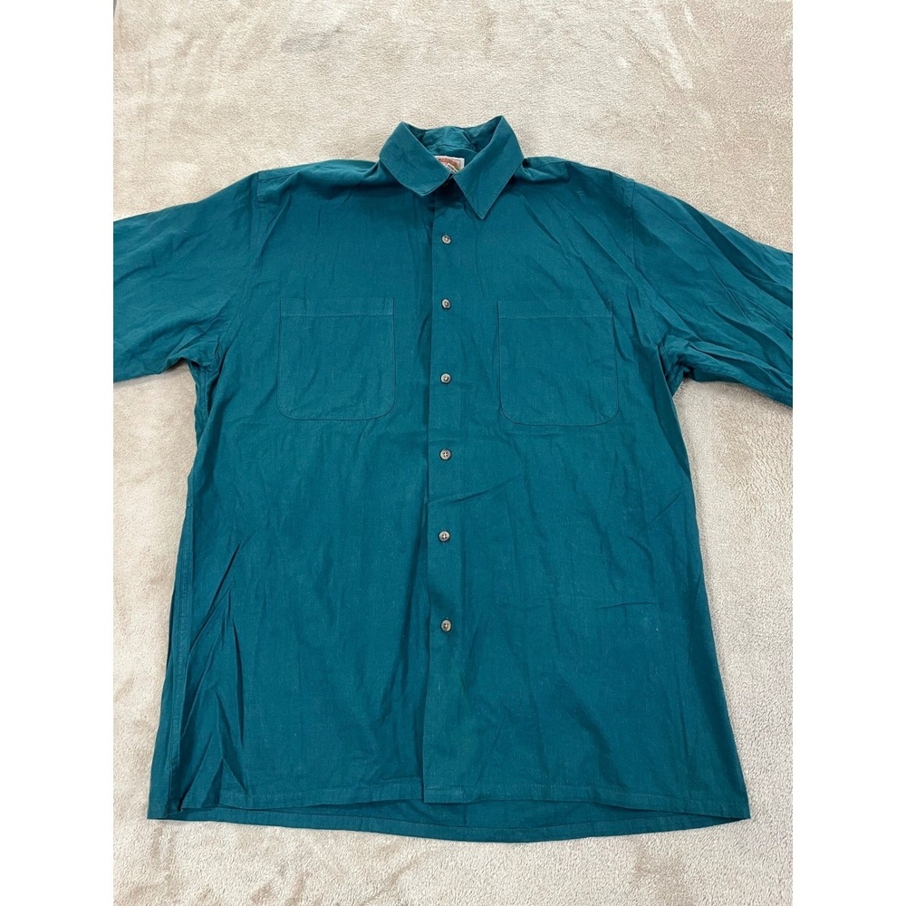 Vintage Banana Republic Mill Valley California Shirt Men Size Blue M Green S/S